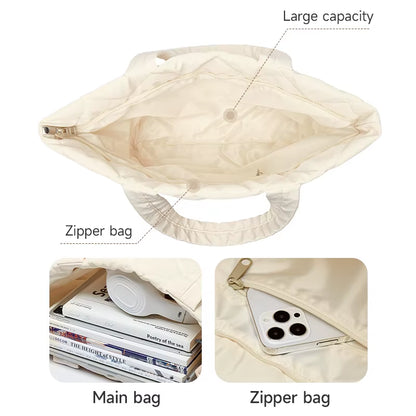 Puffy Bag Lightweight Quilted Tote Bags Puffy Shoulder Bag for Women Crossbody Purse Padded Handbag