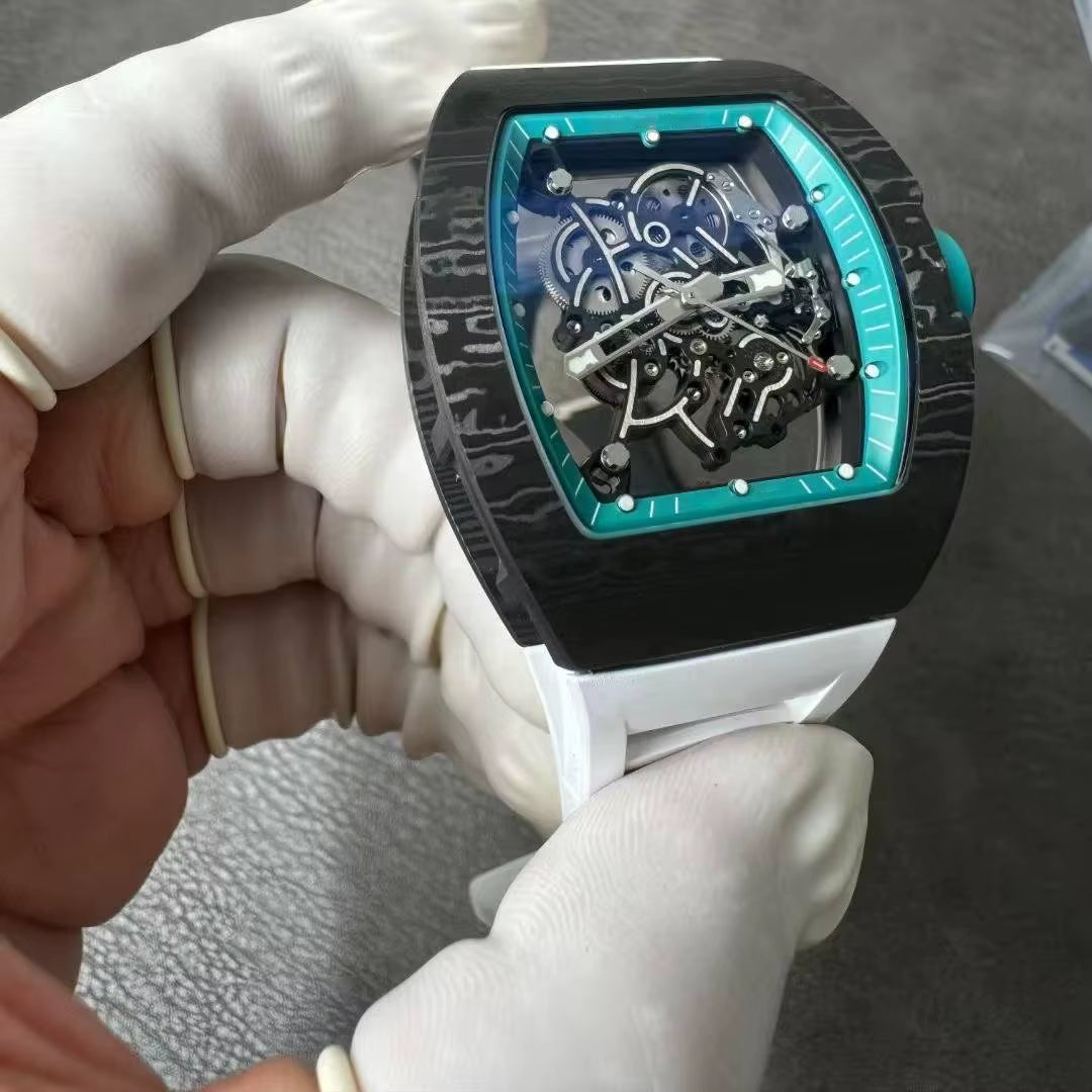 YRM055 Tourbillon Watch Abu Dhabi NTPT Carbon Fiber Raw Material Case High Quality Men'S Watch Luxury Mechanical Watch
