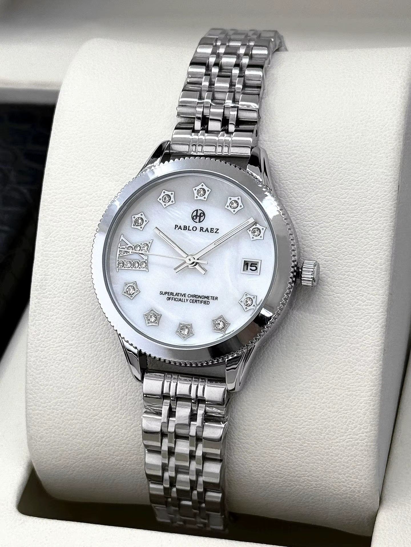 Luxury Girls' Steel Waterproof Watch Customized Logo Quartz Watch Fashionable Diamond Watch for Women