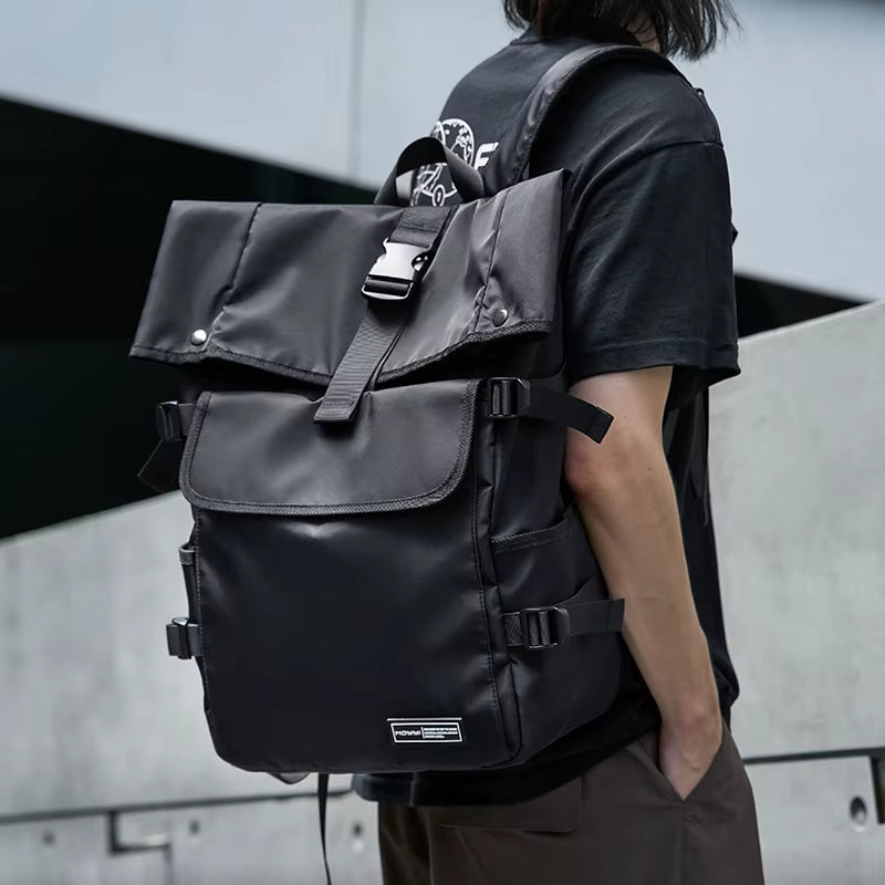 MOYYI Cycling Rolltop Bags for Men Laptop Backpack Minimalist Style Men'S Rolltop Backpack Bags