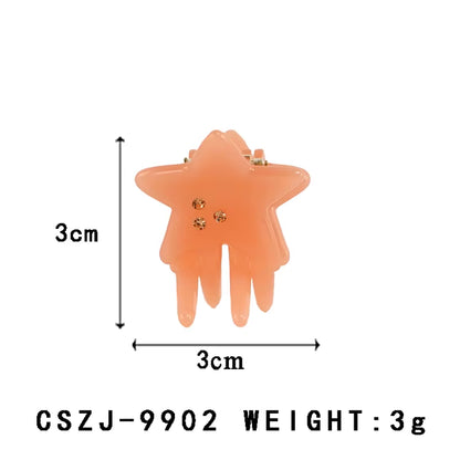 CANYUAN Korean Simple Style 3Cm Cute Five-Pointed Star Acetate Hair Claw Hot Sale Mini Claw Clip for Ladies Bangs Customizable