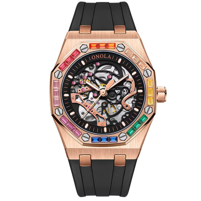 ONOLA 3834D Leisure Luminous Sports Waterproof Watch Men Customisable Build Your Own Mechanical Automatic Watch