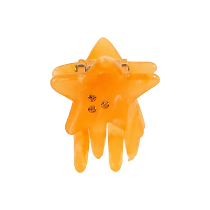 CANYUAN Korean Simple Style 3Cm Cute Five-Pointed Star Acetate Hair Claw Hot Sale Mini Claw Clip for Ladies Bangs Customizable