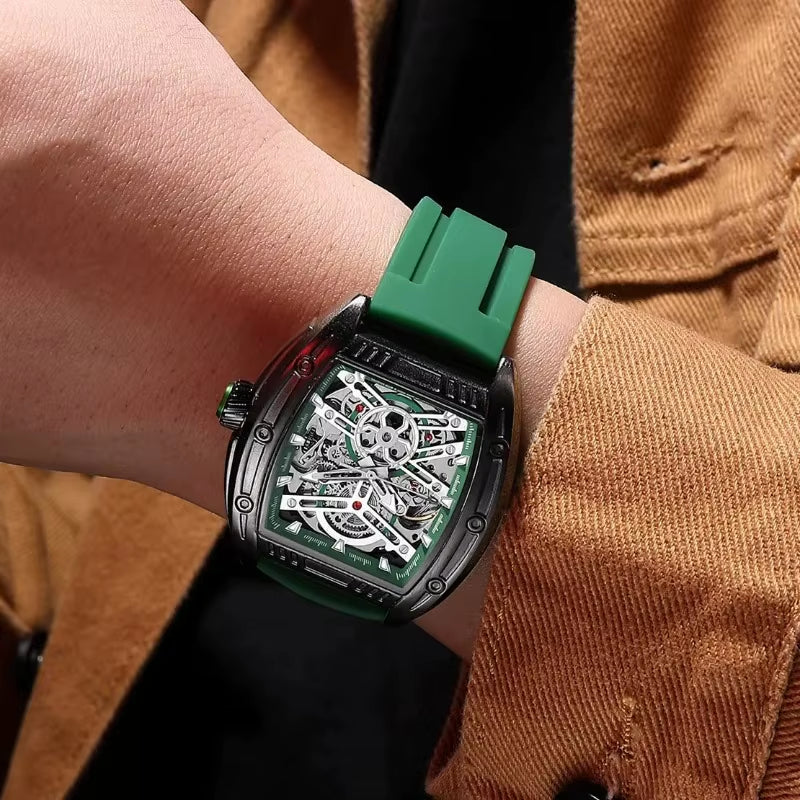 MEGIR 8601 Fashion Men Automatic Mechanical Watch Skeleton Luxurious Luminous Waterproof Casual Wristwatch for Man Reloj Hombre