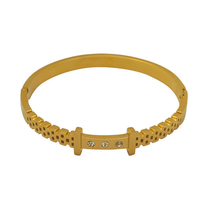 Custom Jewelry Designer Charm Women Pulsera Ajustable Acero Inoxidable Stainless Steel 18K Gold Plated Bracelets Bangles