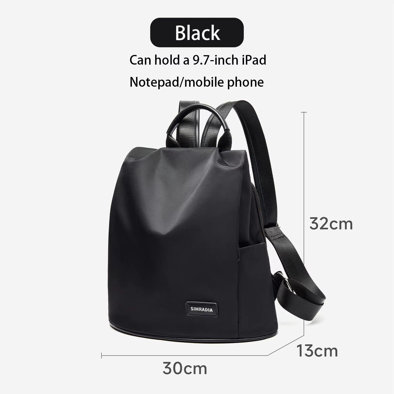 Simradia Small Black Women Causal Backpacks Oxford Waterproof Backpack for Women Outdoor School Bag Rucksack Ladies