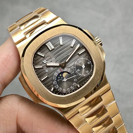 ZF Factory Kinetic Energy Storage Moon Phase Watch Monthly Calendar Luxury Ultra-Thin Automatic Watch for Men