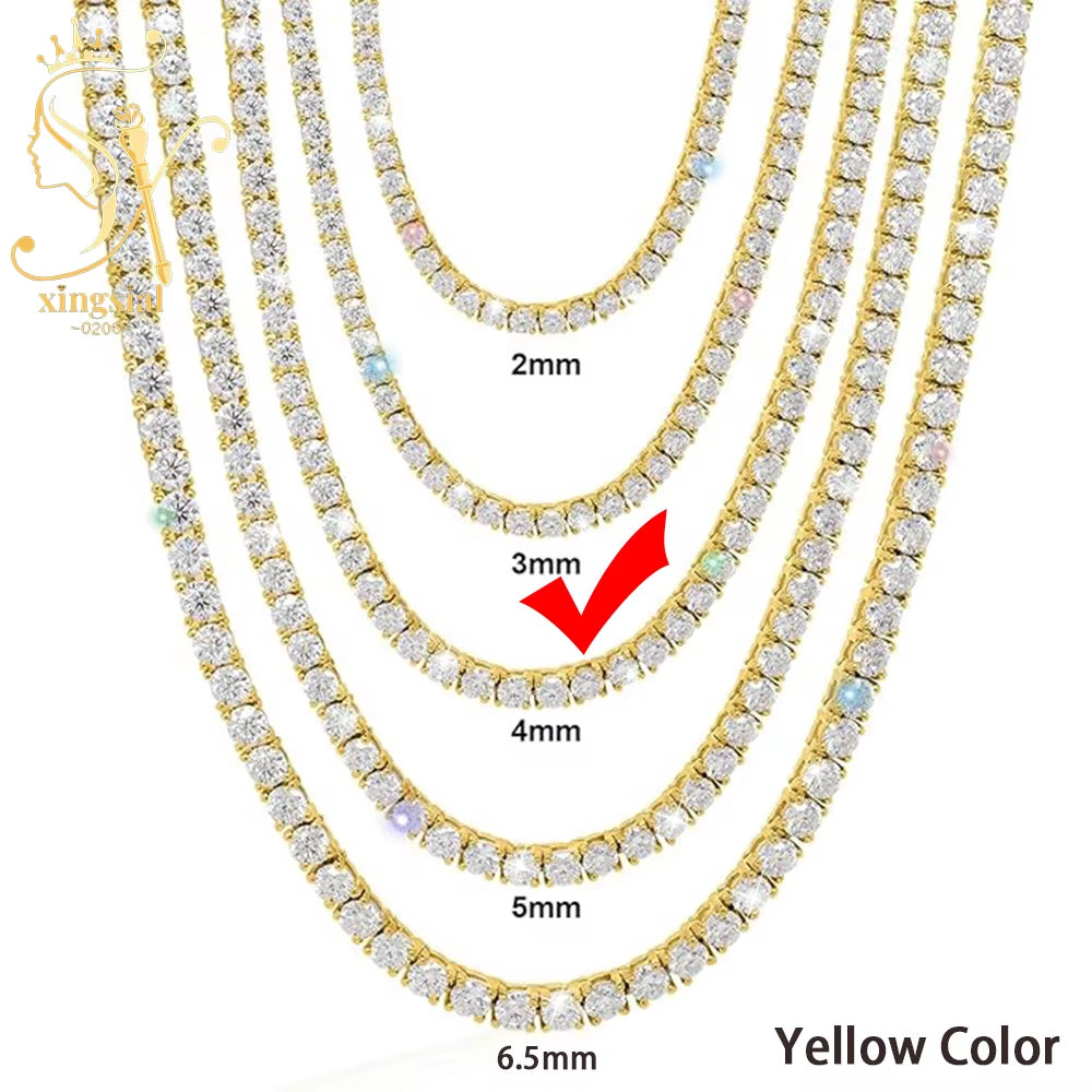 Wholesale Luxury Men Women Hip Hop Fine Jewelry 2Mm 3Mm 4Mm 5Mm Diamond 925 Silver Bracelet VVS Moissanite Tennis Chain Necklace