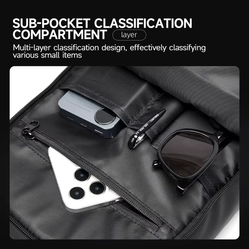 MOYYI Men'S Chest Bags Sports Outdoor Crossbody Bags for Travel Waterproof anti Theft Zipper Chest Sling Bag for Men