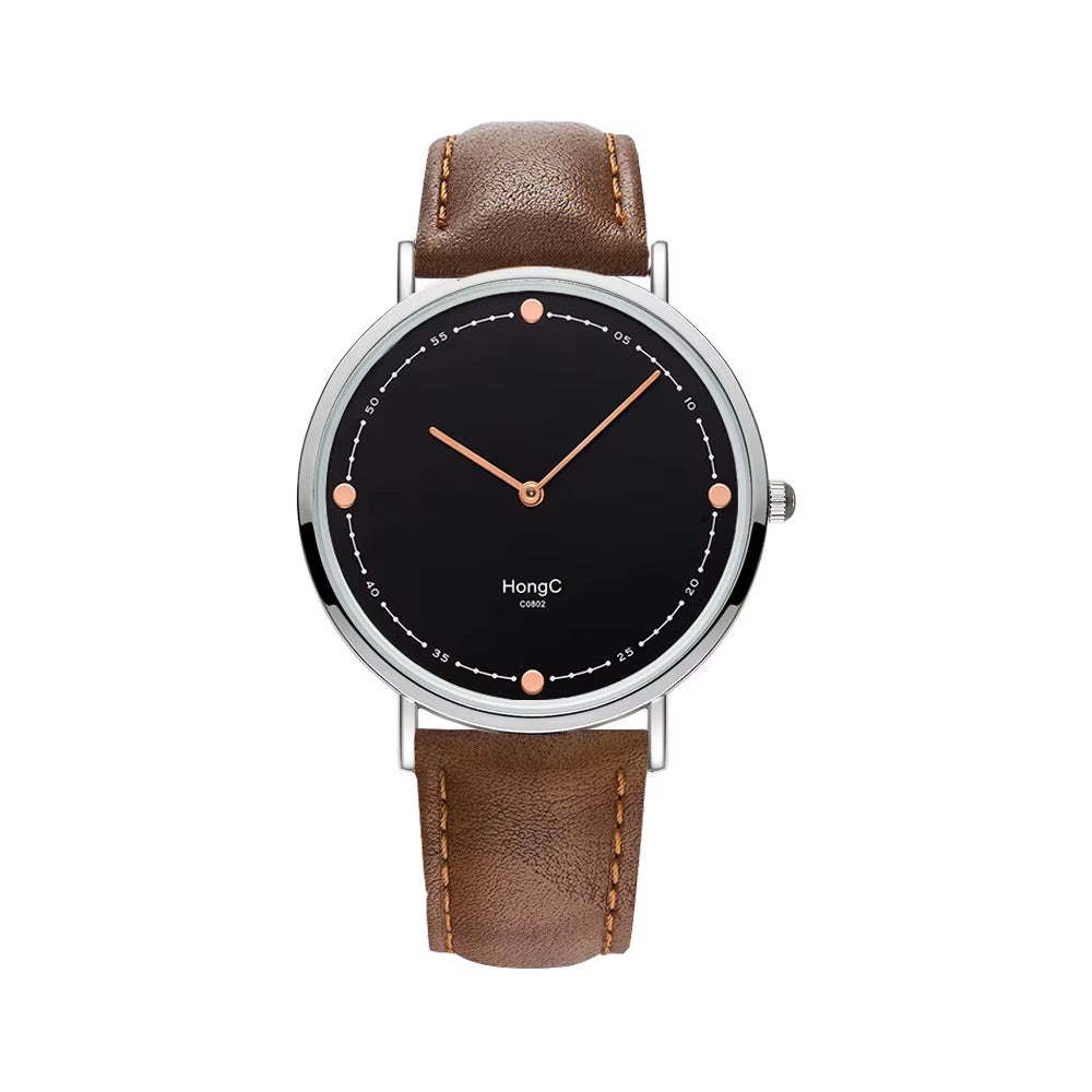 YAZOLE D C0802 Luxury Black Silver Case Custom Men Quartz Watches Two Pointers Minimalist Waterproof Wristwatch Factory Sale