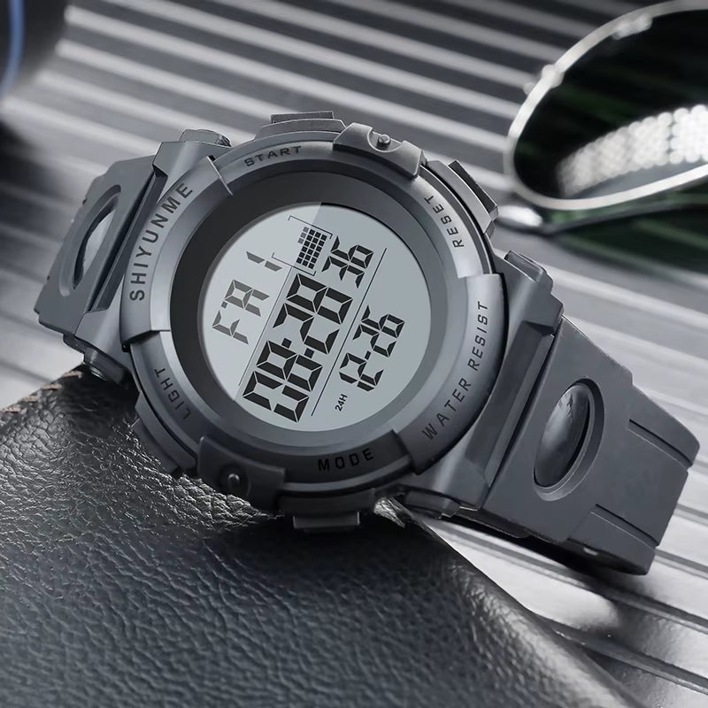 1909B Classic Good Quality Digital Watches Sport Style Silicone TPU Belt 5 ATM Waterproof Wrist Watches for Men