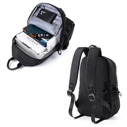 Beige Waterproof Ladies Mini Backpack College Student Small Laptop School Bag Unisex Lightweight Leisure Bag - MCROONS.COM