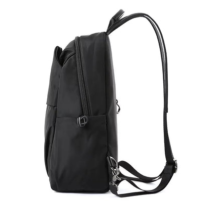 Beige Waterproof Ladies Mini Backpack College Student Small Laptop School Bag Unisex Lightweight Leisure Bag - MCROONS.COM