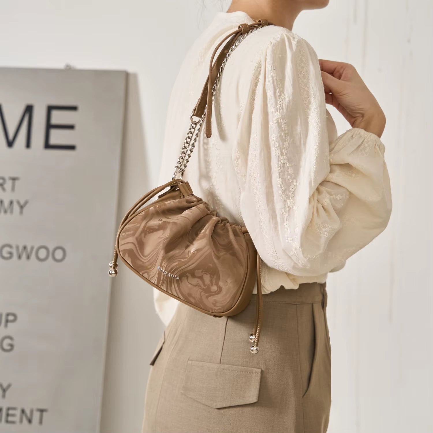 Small Pu Women Bag Fashion Single Shoulder Messenger Bag with Chain Ladies Handbag
