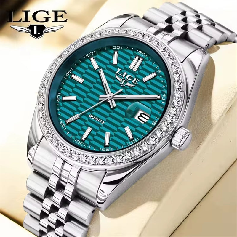 LIGE 89186 2025 Men Watch Classic Original Business Quartz Watch for Man 30M Waterproof Luminous Stainless Steel Band Relojs