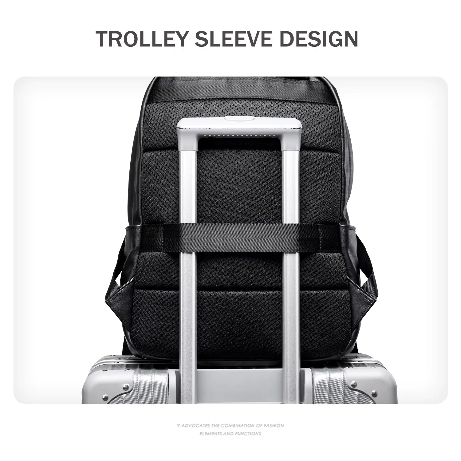 Eco-Friendly PU Leather Backpack Bags for Men Business Leather Laptop Travel Backpack