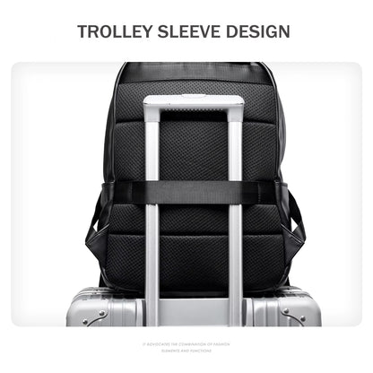 Eco-Friendly PU Leather Backpack Bags for Men Business Leather Laptop Travel Backpack