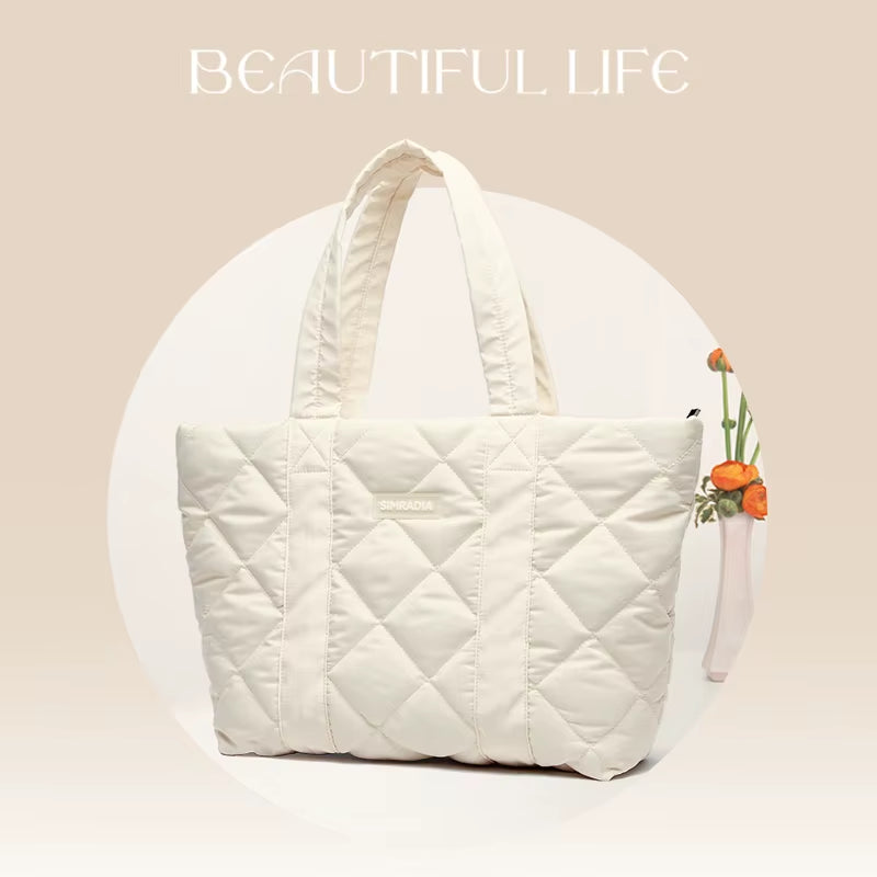 Puffy Bag Lightweight Quilted Tote Bags Puffy Shoulder Bag for Women Crossbody Purse Padded Handbag