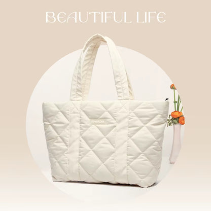 Puffy Bag Lightweight Quilted Tote Bags Puffy Shoulder Bag for Women Crossbody Purse Padded Handbag