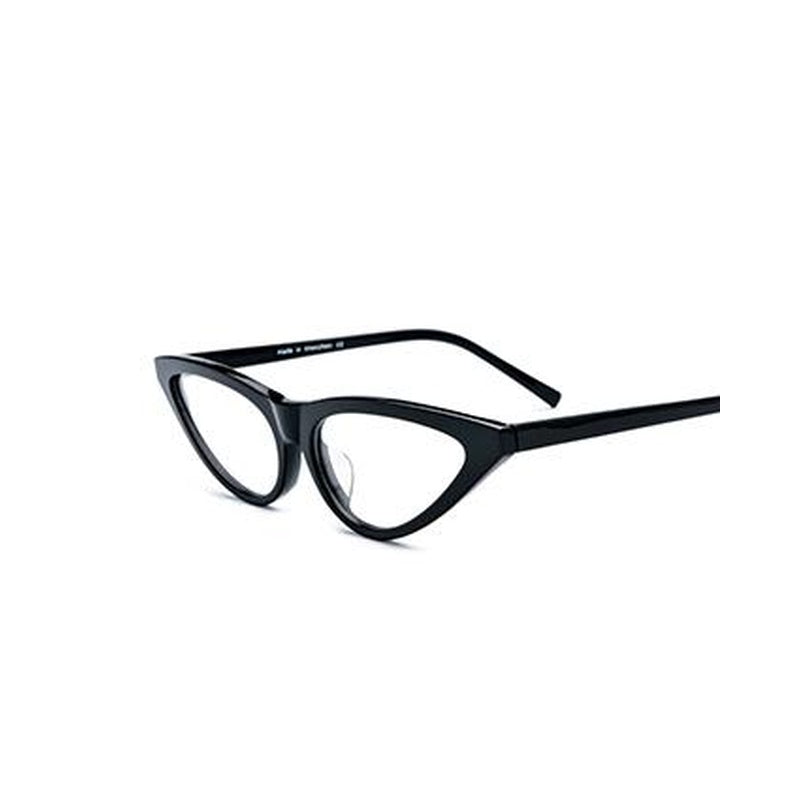 Sleek Cat Eye Acetate Optical Glasses Frame - Black - MCROONS