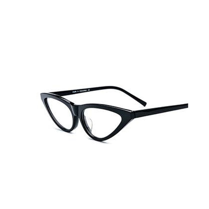 Sleek Cat Eye Acetate Optical Glasses Frame - Black - MCROONS