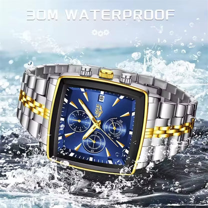 LIGE 89208 2025 Fashion Square Mens Watch Business Watches Men Waterproof Luminous Chronograph Quartz Wristwatches Reloj Hombre
