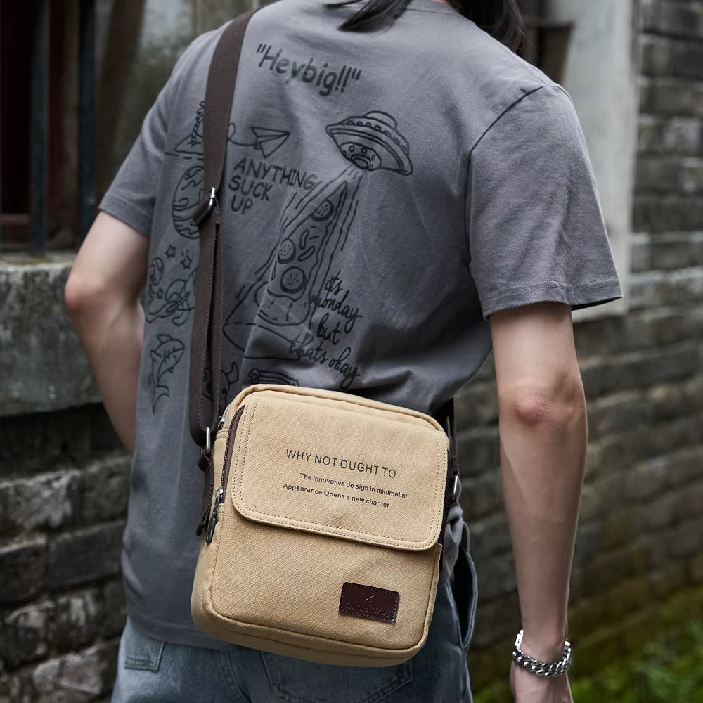 Bike Messenger Shoulder Bags for Men Outdoor Vintage Canvas Crossbody Bags