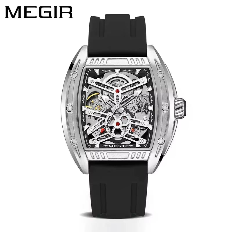 MEGIR 8601 Fashion Men Automatic Mechanical Watch Skeleton Luxurious Luminous Waterproof Casual Wristwatch for Man Reloj Hombre