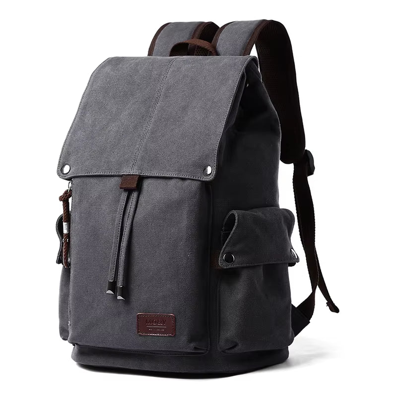 Multifunctional Wholesale Canvas Backpack with High Capacity and Diversified Pockets Suit for School