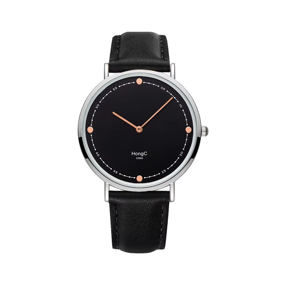 YAZOLE D C0802 Luxury Black Silver Case Custom Men Quartz Watches Two Pointers Minimalist Waterproof Wristwatch Factory Sale