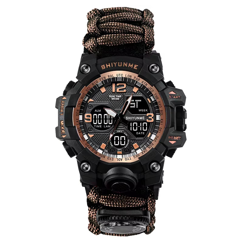 1509P D Athletic Hot Jam Tangan Analog Digital Watch 5 Atm Waterproof Custom Watch Camouflage Green Sport Watch for Men