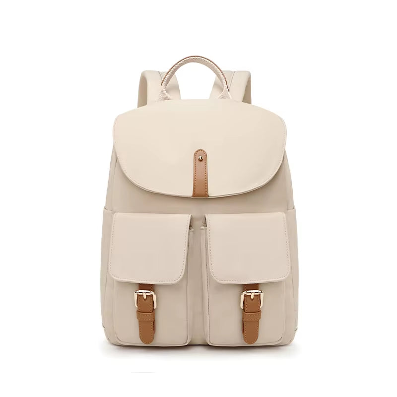 Simradia Fashionable 14 Inch Ladies' Laptop Backpack Waterproof PVC Leather with Zipper Closure Polyester Lining for Outdoor