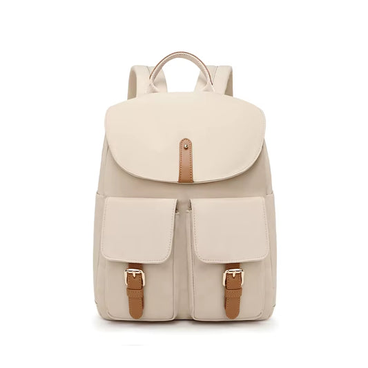 Simradia Fashionable 14 Inch Ladies' Laptop Backpack Waterproof PVC Leather with Zipper Closure Polyester Lining for Outdoor