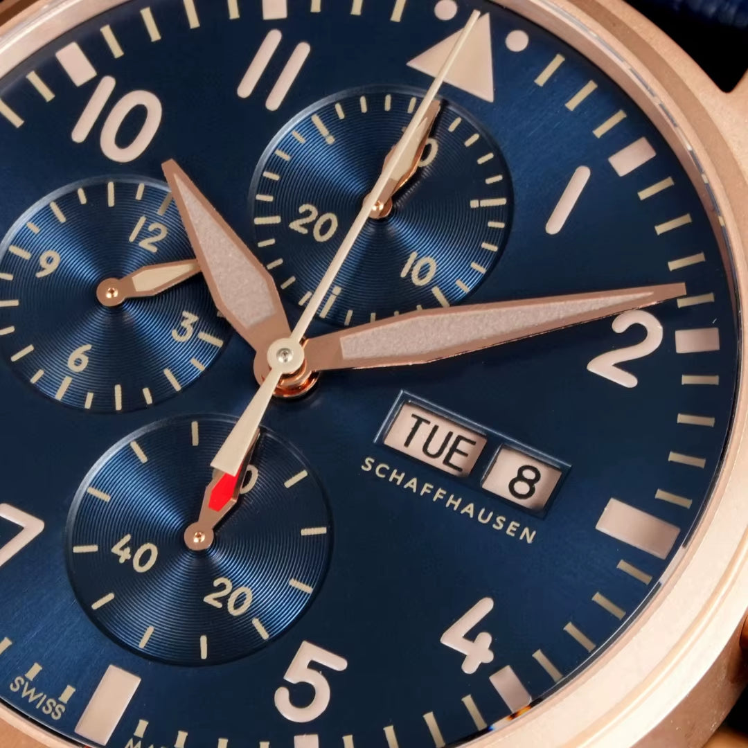 Top Luxury 43Mm Stainless Steel Mechanical Chronograph Watch 7750 Movement Saves Kinetic Energy for 72 Hours.
