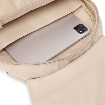 Simradia Anti-Theft Casual Nylon Beige Ladies Backpacks for Women Travel Backpack