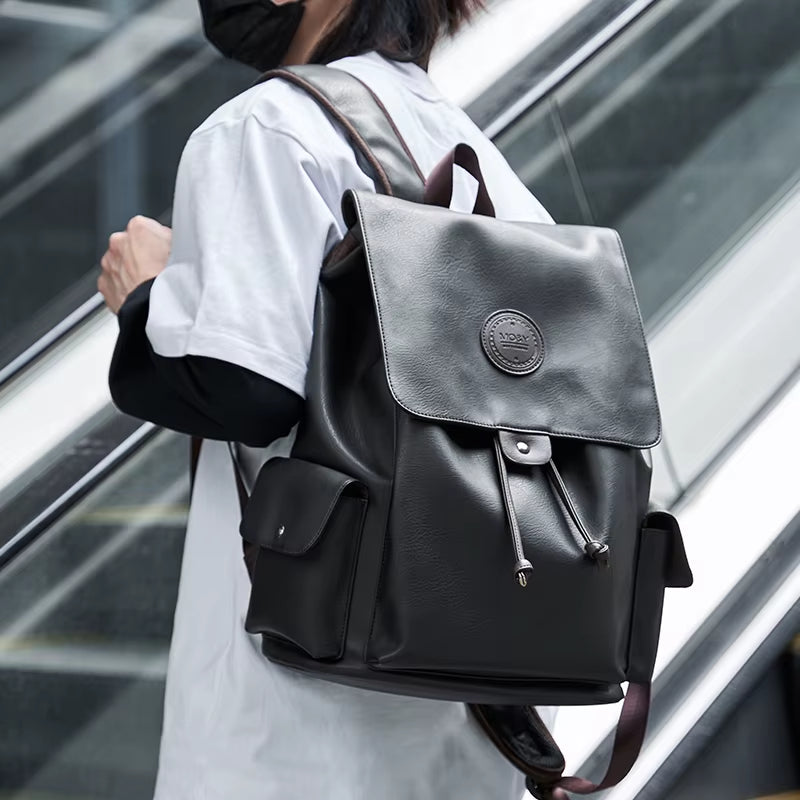 New Fashion Wholesale Waterproof Backpack Black Business School Men Designer Leather Backpacks