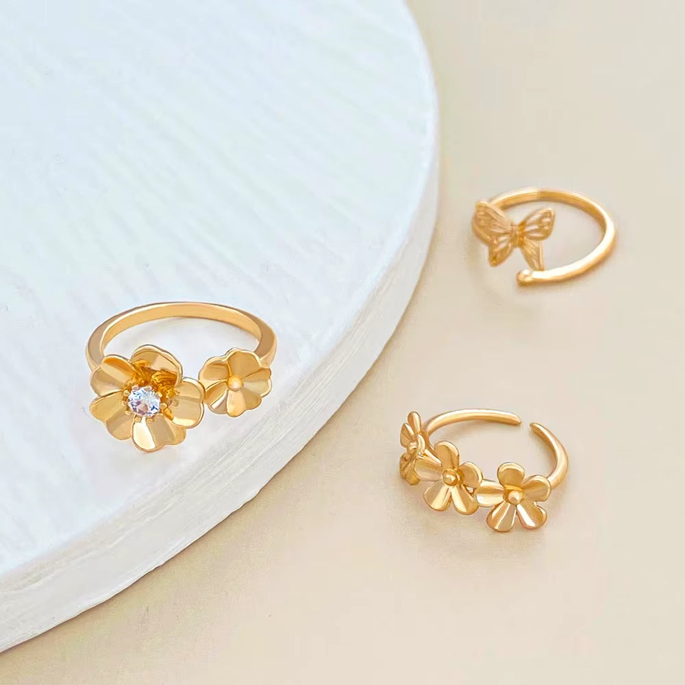 SC Hot Selling Fashion Adjustable Rings Vacational Toe Ring Set Simple Designed Gold Plated Toe Rings for Women