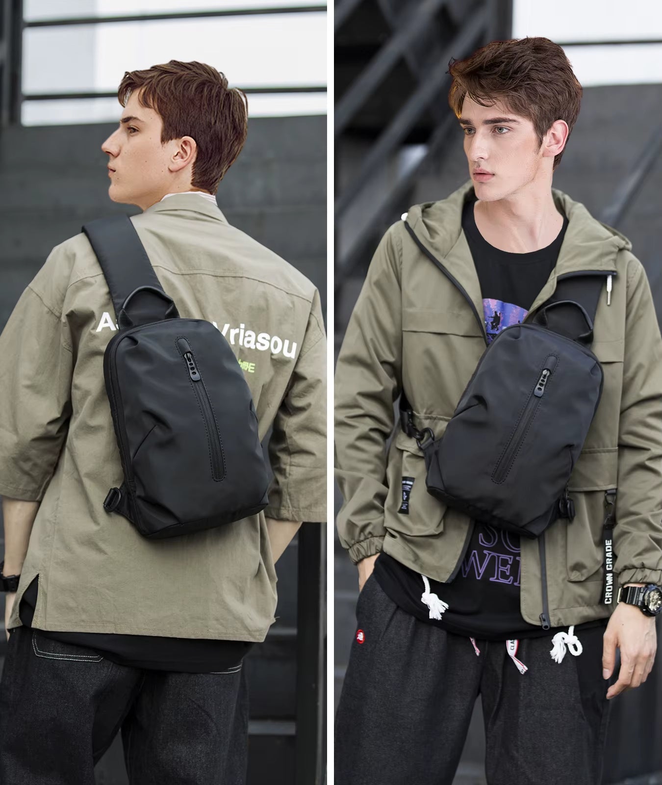 MOYYI Wholesale Waterproof Crossbody Bags for Men Outdoor Chest Sling Bags