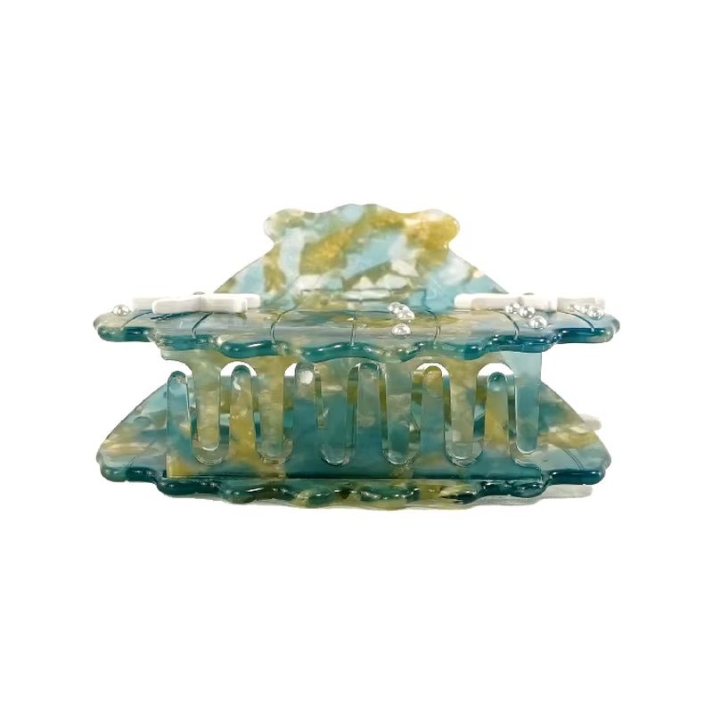 CANYUAN Custom Animal Claw Hair Claws 8.5Cm Yellow Shell Engraved Acetate Ocean Theme Female Hair Accessories - MCROONS.COM