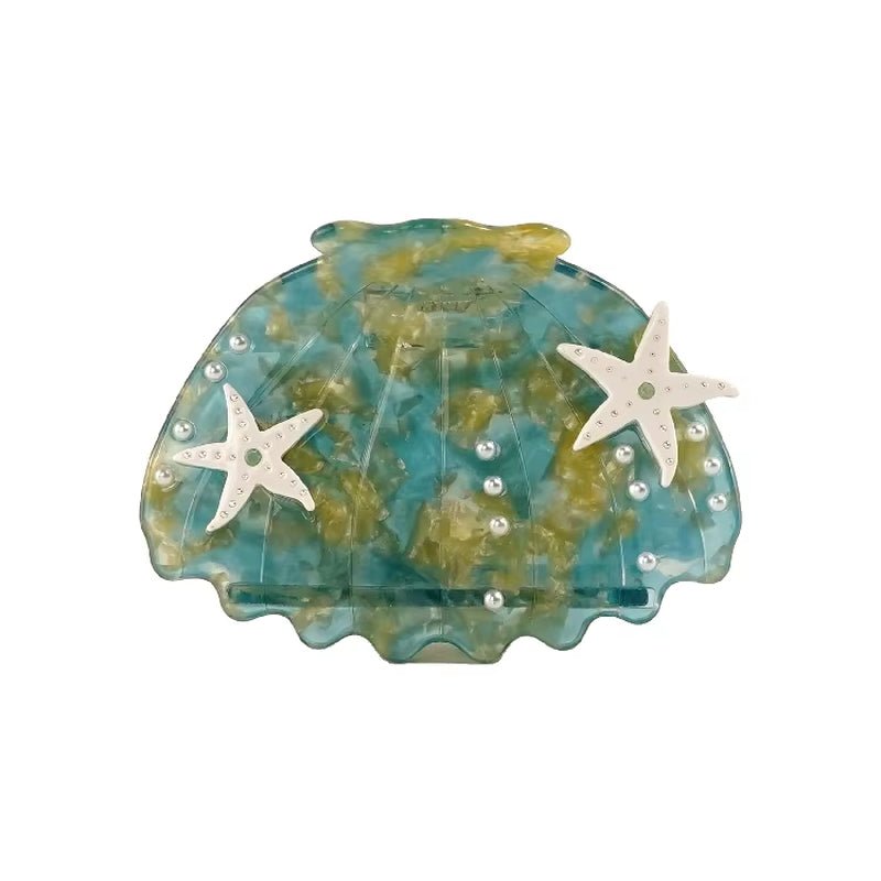CANYUAN Custom Animal Claw Hair Claws 8.5Cm Yellow Shell Engraved Acetate Ocean Theme Female Hair Accessories - MCROONS.COM