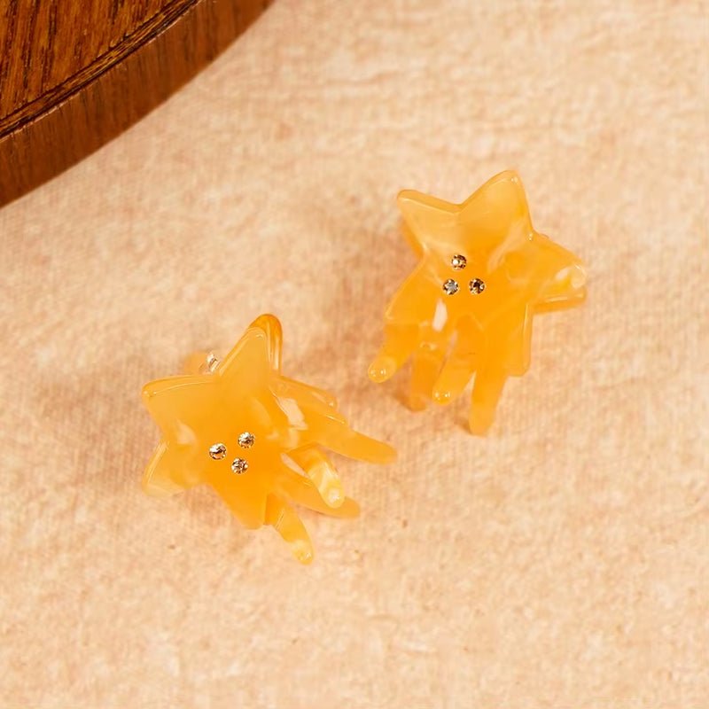 CANYUAN Korean Simple Style 3Cm Cute Five - Pointed Star Acetate Hair Claw Hot Sale Mini Claw Clip for Ladies Bangs Customizable - MCROONS.COM