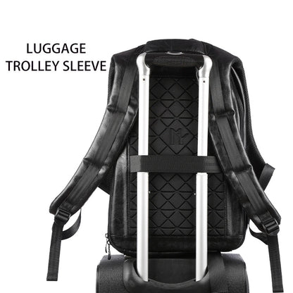 Causal Backpacks Black Waterproof Mochila anti Theft Travel Laptop PU Leather Backpack Bags for Men Business School - MCROONS.COM