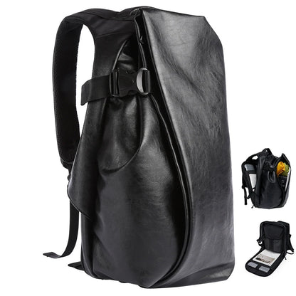 Causal Backpacks Black Waterproof Mochila anti Theft Travel Laptop PU Leather Backpack Bags for Men Business School - MCROONS.COM