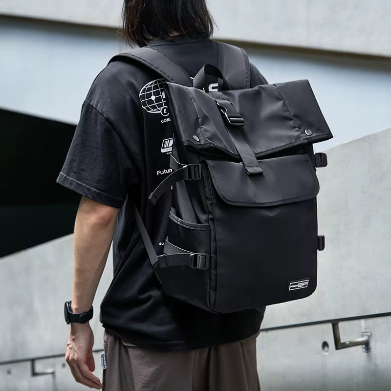 MOYYI Cycling Rolltop Bags for Men Laptop Backpack Minimalist Style Men'S Rolltop Backpack Bags