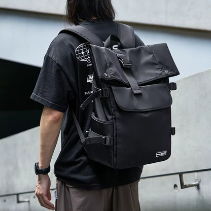 MOYYI Cycling Rolltop Bags for Men Laptop Backpack Minimalist Style Men'S Rolltop Backpack Bags
