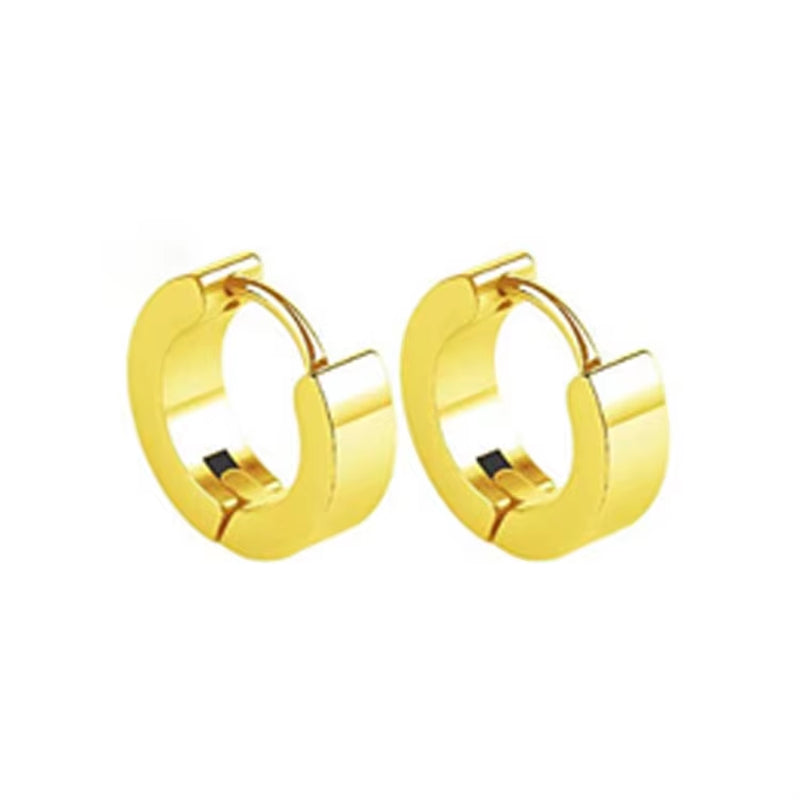 Minimalist 18K Gold Plated Jewelry Stainless Steel Hoop Chunky Earrings Fashion Women Huggie Earrings