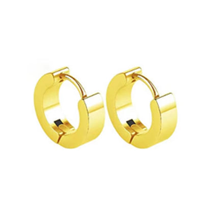 Minimalist 18K Gold Plated Jewelry Stainless Steel Hoop Chunky Earrings Fashion Women Huggie Earrings