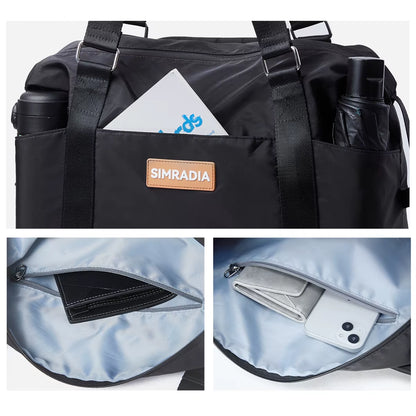 SIMRADIA Expandable Handbags Airplane Friendly Oxford Custom Duffel Travel Bag Water Resistant Outdoor Sports Gym Bag for Men