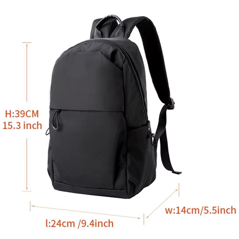 Beige Waterproof Ladies Mini Backpack College Student Small Laptop School Bag Unisex Lightweight Leisure Bag