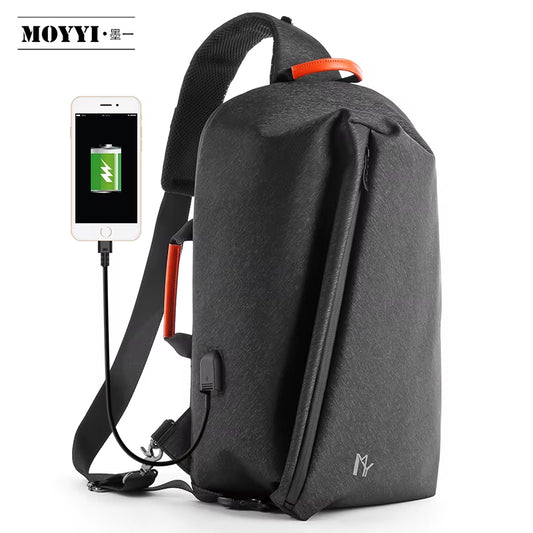 Crossbody Sling Backpack for Men and Women Lightweight Shoulder Backpack with USB Charge